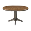 International Concepts Round Dining Table, 36 in W X 48 in L X 30.1 in H, Wood, Hickory/Washed Coal K45-36RXT-27B-C10-4